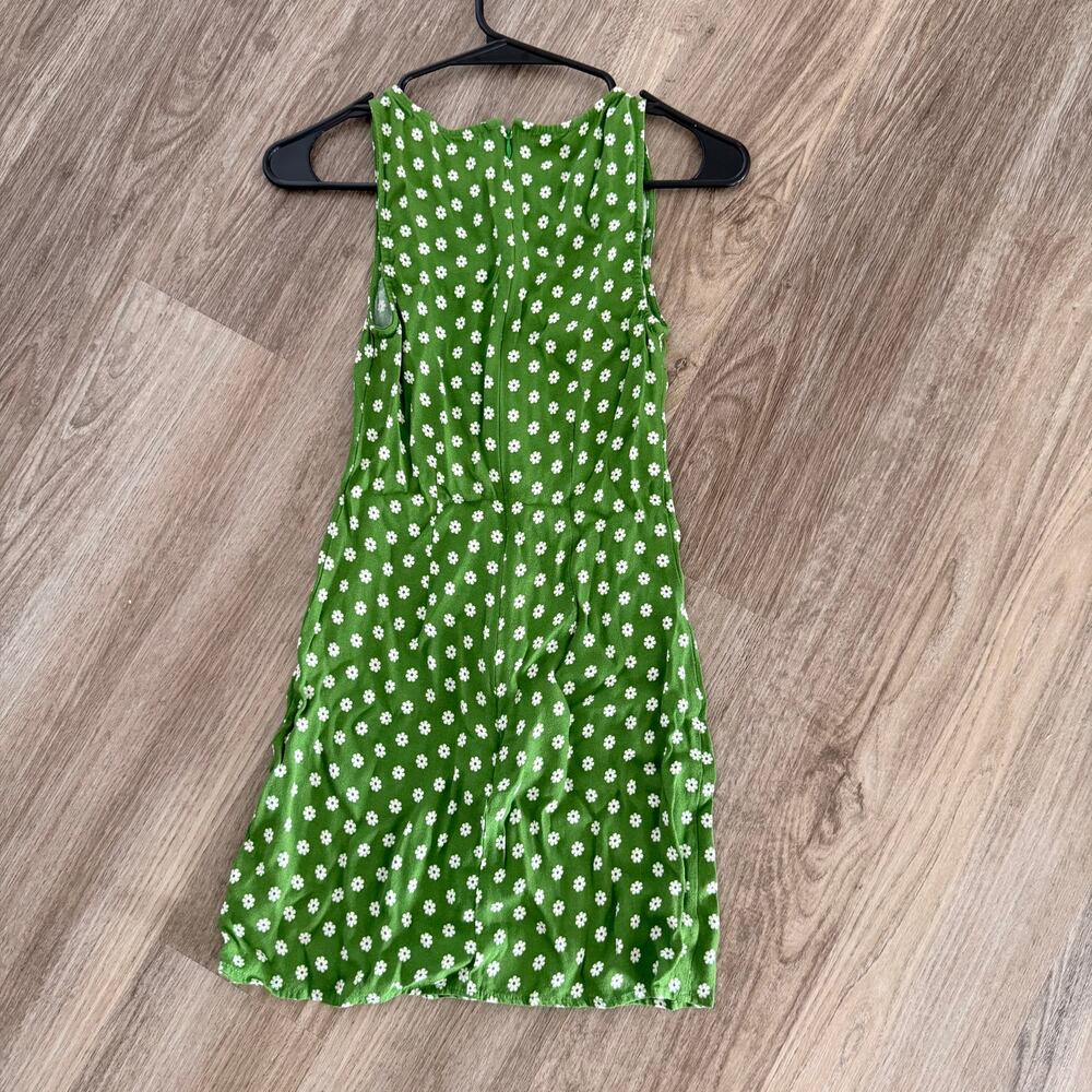 Reformation Lucian Dress Green Floral Mini Size 0 - Picture 3 of 7